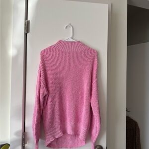 aerie cotton pink mockneck sweater